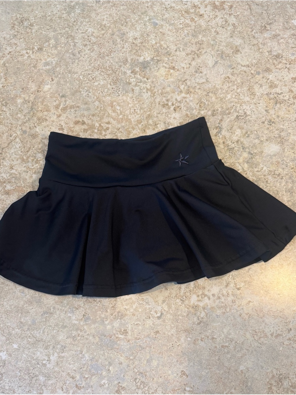 Girls' Black Athletic Cheer Skort with Flare